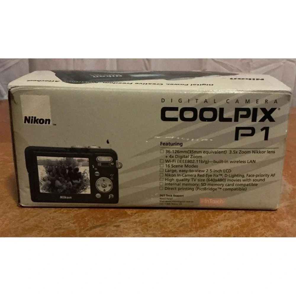 Nikon Coolpix P1 8MP Digital Camera Black 8.0 megpixels, 3.5x Zoom Lens Error